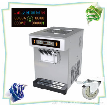 Soft Serve Frozen Yogurt Ice Cream Machine For Cafeteria, 3 Flavor Table Top Commercial Ice Cream Maker